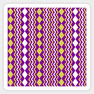 Retro 1960s Style Sixties Vintage Pattern Design Purple Yellow Sticker